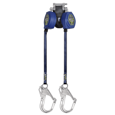 FallTech 8' FT-X Class 2 Twin Leg EdgeCore Leading Edge SRL - Aluminum Rebar Hooks - 84108TP5