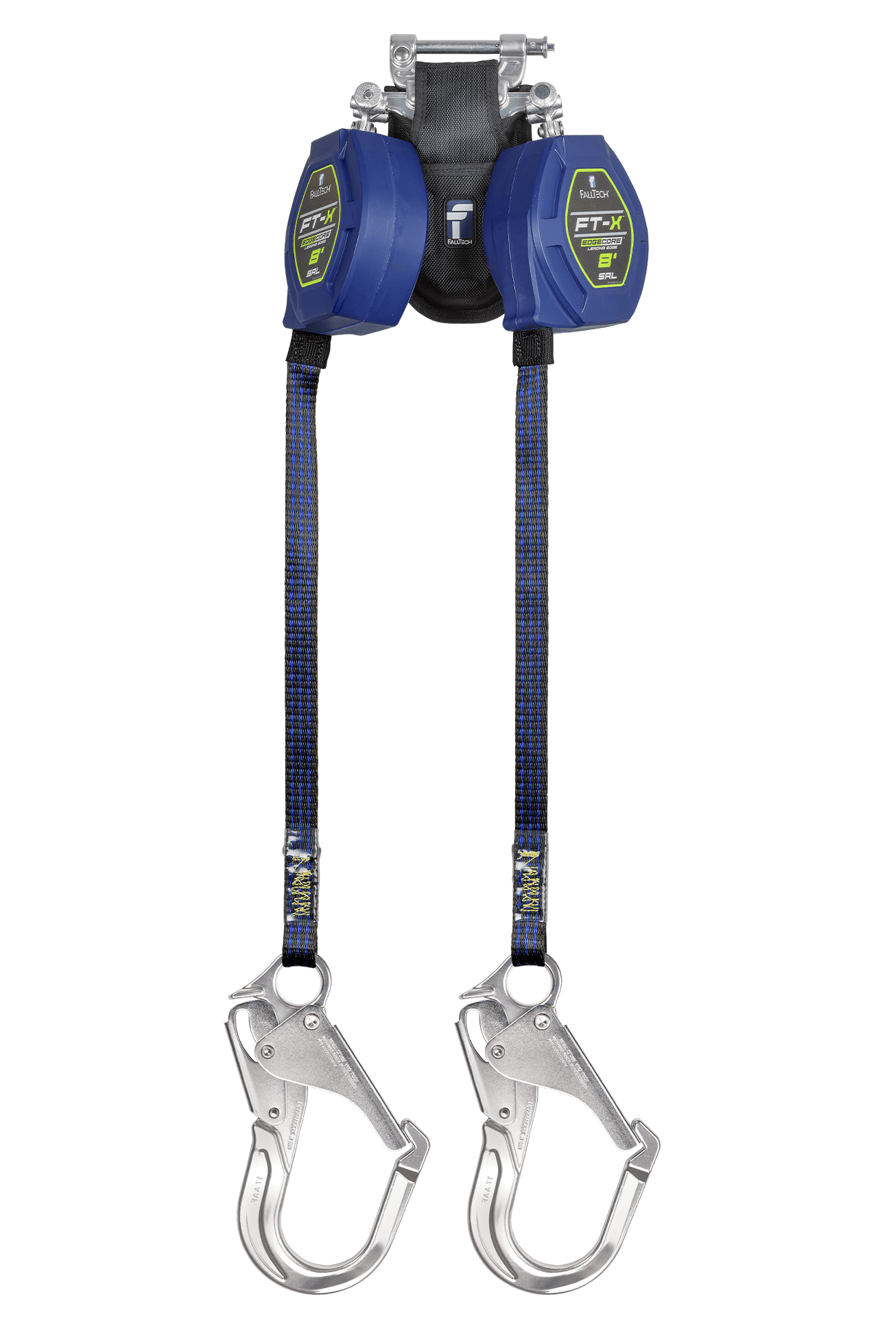 FallTech 8' FT-X Class 2 Twin Leg EdgeCore Leading Edge SRL - Aluminum Rebar Hooks - 84108TP5