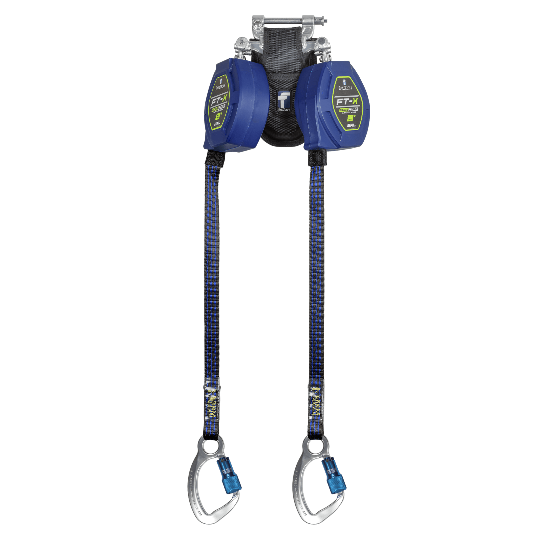 FallTech 8' FT-X Class 2 Twin Leg EdgeCore Leading Edge SRL - Aluminum CE Carabiners - 84108TP6