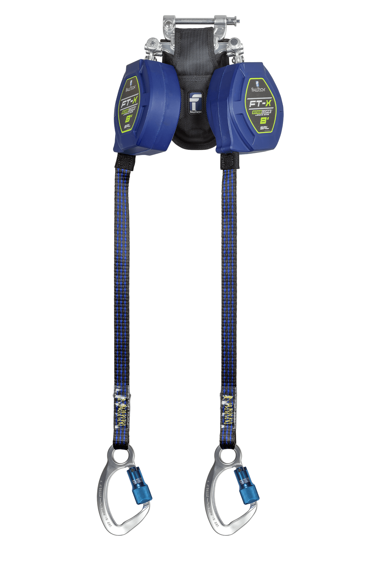 FallTech 8' FT-X Class 2 Twin Leg EdgeCore Leading Edge SRL - Aluminum CE Carabiners - 84108TP6