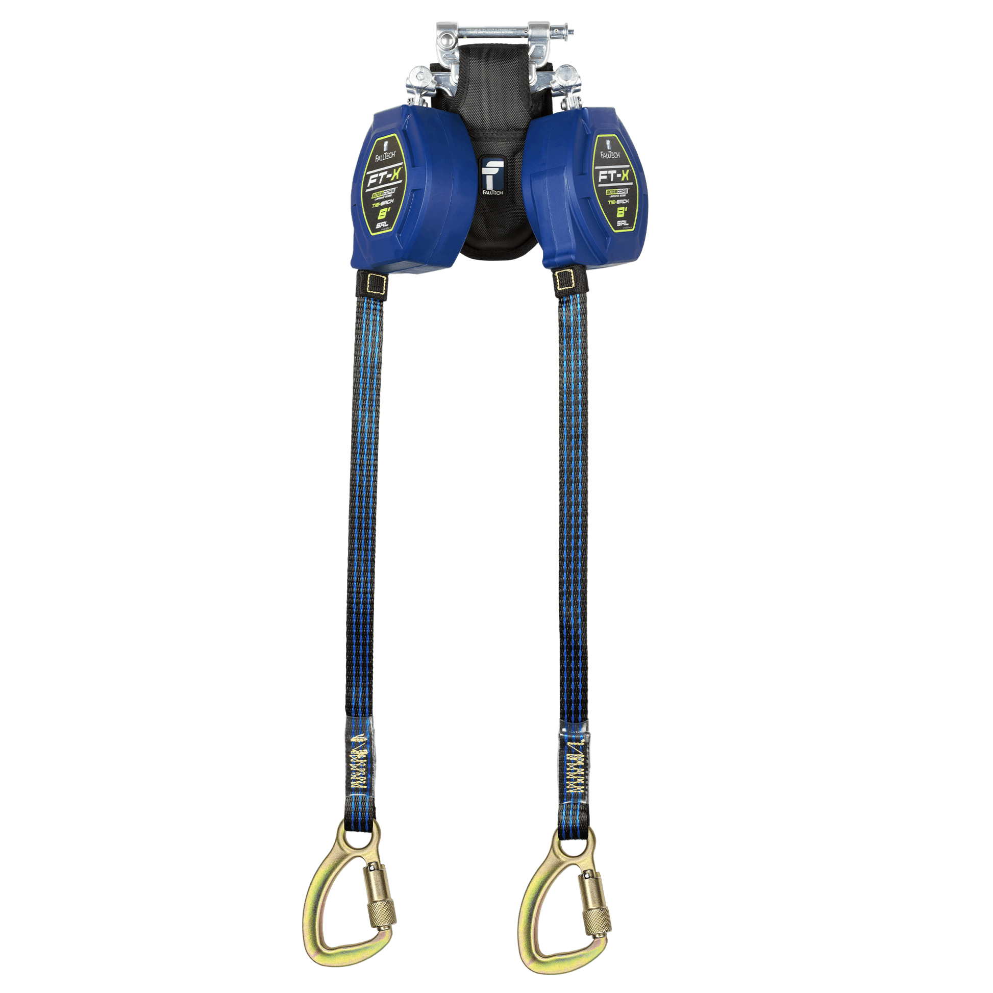 FallTech 8' FT-X Class 2 Twin Leg EdgeCore Leading Edge Tie-Back SRL - Steel Carabiner - 84108TP8