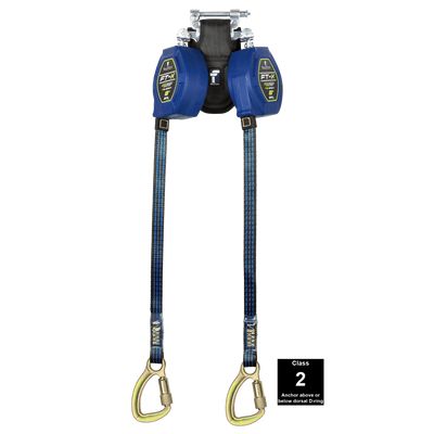 FallTech 8' FT-X Class 2 Twin Leg EdgeCore Leading Edge Tie-Back SRL - Steel Carabiner - 84108TP8