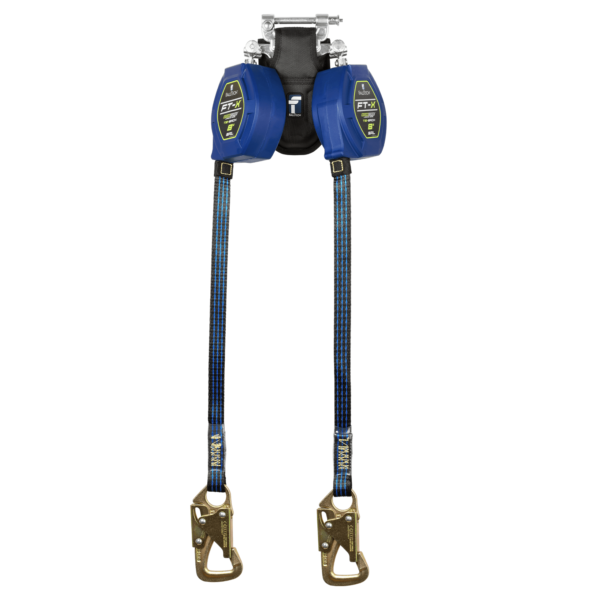 FallTech 8' FT-X Class 2 Twin Leg EdgeCore Leading Edge Tie-Back SRL - Steel Snap Hooks - 84108TP8S