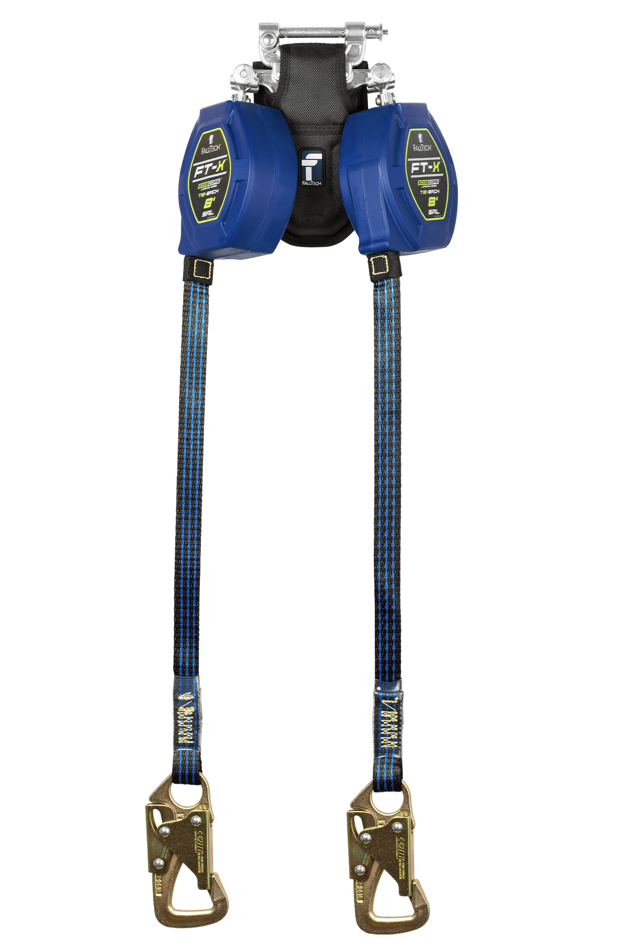 FallTech 8' FT-X Class 2 Twin Leg EdgeCore Leading Edge Tie-Back SRL - Steel Snap Hooks - 84108TP8S