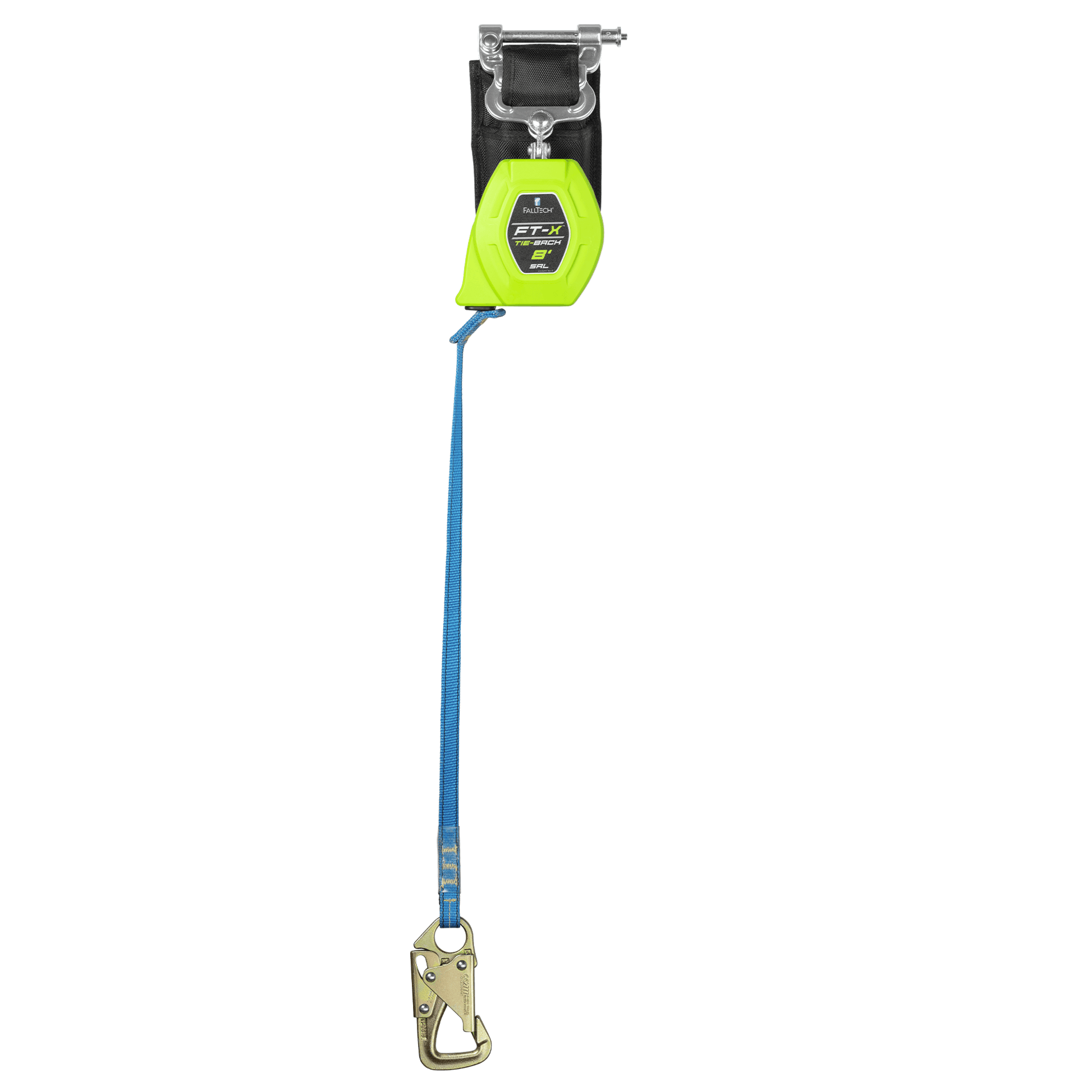 FallTech 8' FT-X Class 1 Single-leg Tie-Back SRL - Steel Snap Hook - 84308SP8S