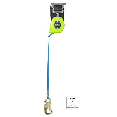 FallTech 8' FT-X Class 1 Single-leg Tie-Back SRL - Steel Snap Hook - 84308SP8S