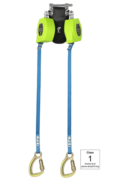 FallTech 8' FT-X Class 1 Twin-leg Tie-Back SRL - Steel Carabiner - 84308TP8