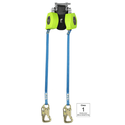 FallTech 8' FT-X Class 1 Twin-leg Tie-Back SRL - Steel Snap Hook - 84308TP8S