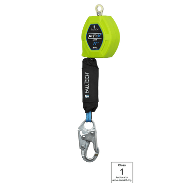 FallTech 11' Single Leg Web FT-X Class 1 SRL-P - Steel Snap Hook - 84711SA1