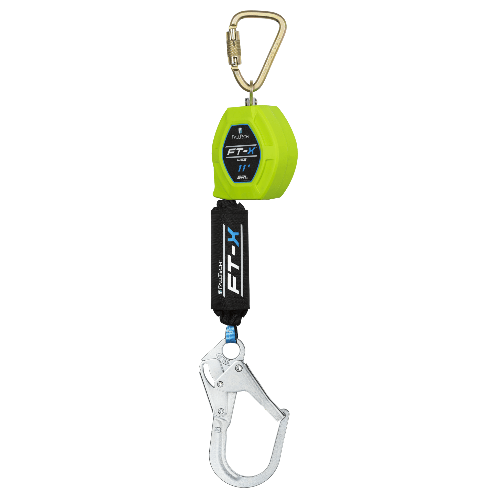 FallTech 11' Single Leg Web FT-X Class 1 SRL-P - Steel Rebar Hook &  Steel Dorsal Connecting Carabiner - 84711SC3