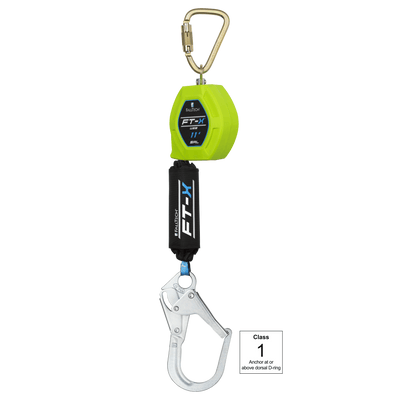 FallTech 11' Single Leg Web FT-X Class 1 SRL-P - Steel Rebar Hook &  Steel Dorsal Connecting Carabiner - 84711SC3