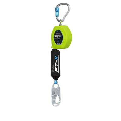 FallTech 11' Single Leg Web FT-X Class 1 SRL-P - Aluminum Snap Hook &  Aluminum Dorsal Connecting Carabiner - 84711SG4