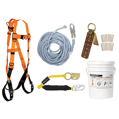 FallTech Roofer's Kit with Hinged Reusable Anchor and Manual Rope Adjuster - 8593C - 8593C