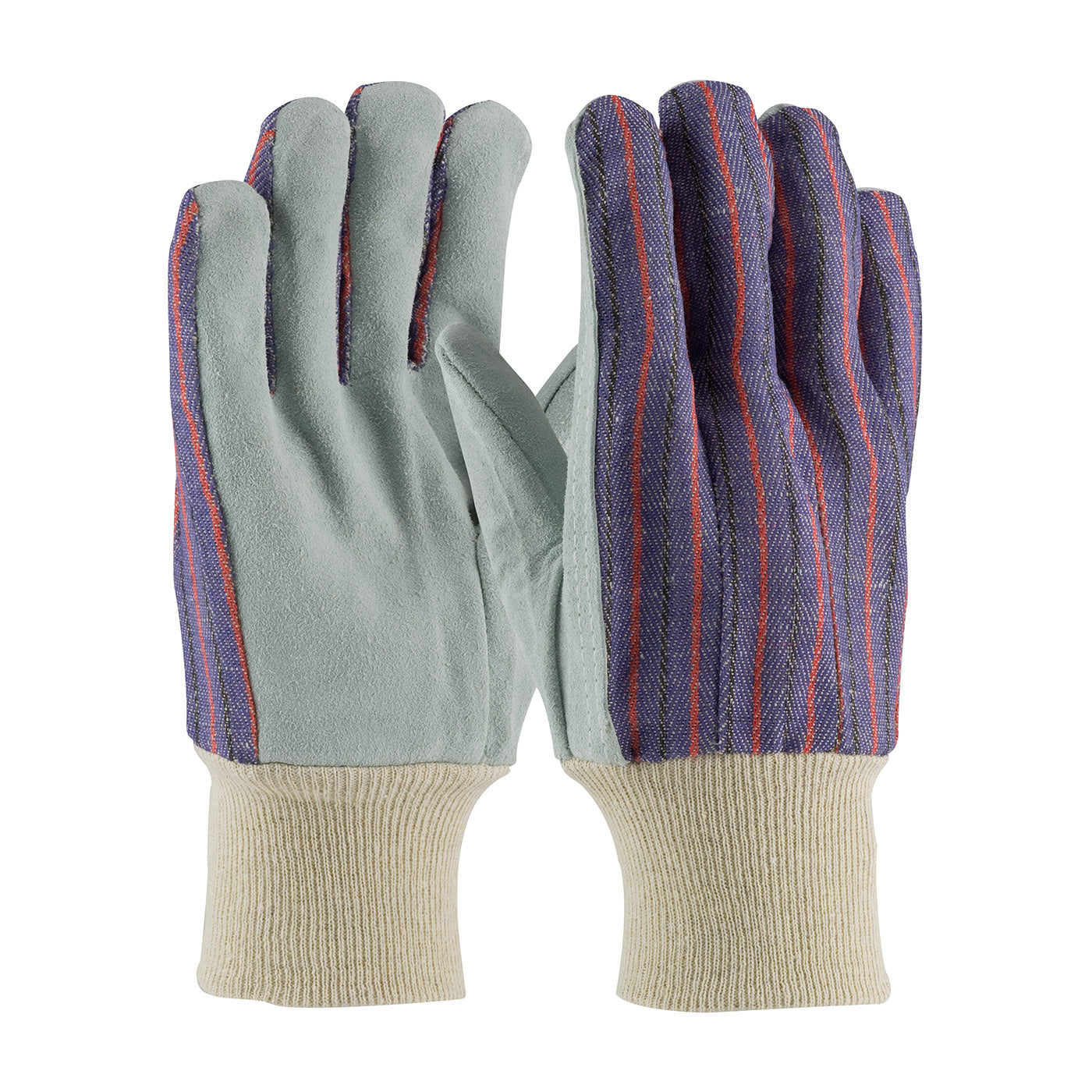 PIP Regular Grade Split Cowhide Leather Palm Glove w/Fabric Back - Ladies' - Blue - 1/DZ - 330-PIP86-4104C