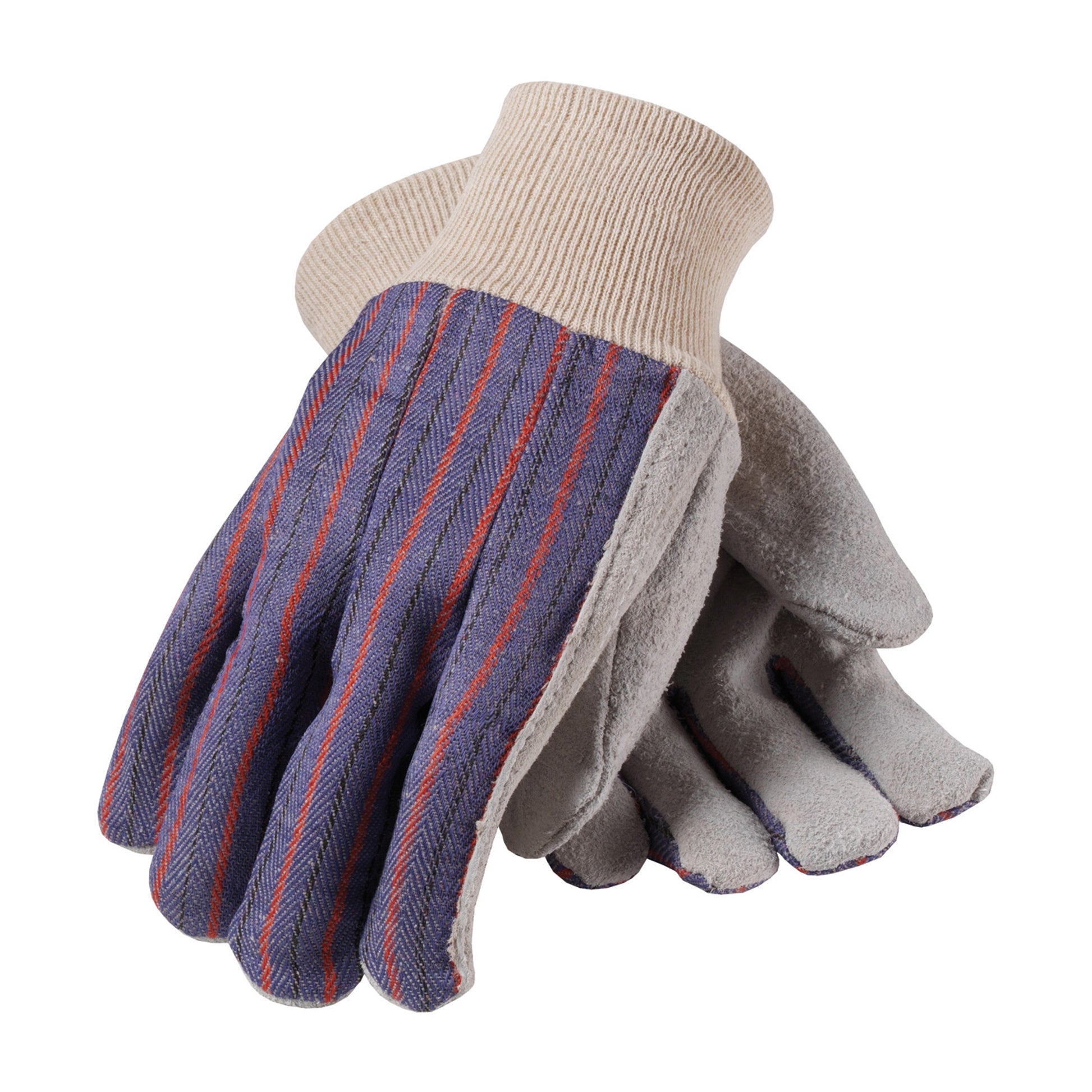PIP Regular Grade Split Cowhide Leather Palm Glove w/Fabric Back - Ladies' - Blue - 1/DZ - 330-PIP86-4104C