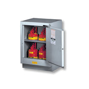 Justrite Under Fume Hood Solvent/Flammable Liquid Safety Cabinet - Cap. 15 Gal. - 1 Shlf - 1 S/C Rgt Door - Silver - 882424
