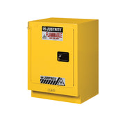 Justrite Under Fume Hood Solvent/Flammable Liquid Safety Cabinet - Cap. 15 Gal. - 1 Shlf - 1 S/C Lft Door - Yellow - 882430