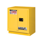 Justrite Under Fume Hood Solvent/Flammable Liquid Safety Cabinet - Cap. 19 Gal. - 1 Shelf - 2 M/C Doors - Yellow - 883000