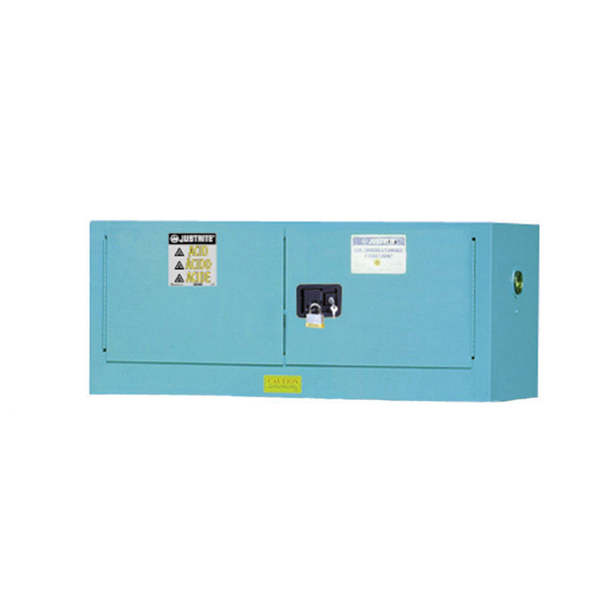 Justrite Chemcor Piggyback Corrosives/Acids Safety Cabinet - Cap. 12 Gallons - 2 Self-Close Doors - Blue - 8913222