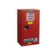 Justrite Sure-Grip Ex Combustibles Safety Cabinet For Paint And Ink - Cap. 20 Gal - 2 Shlves - 1 M/C Door - Red - 891511