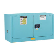 Justrite Sure-Grip Ex Piggyback Corrosives/Acid Steel Safety Cabinet - Cap. 17 Gal - 1 Shlf - 2 S/C Doors - Blu - 891722