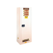 Justrite Sure-Grip Ex Slimline Flammable Safety Cabinet - Cap. 22 Gallons - 3 Shelves - 1 M/C Door - White - 892205