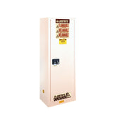 Justrite Sure-Grip Ex Slimline Flammable Safety Cabinet - Cap. 22 Gallons - 3 Shelves - 1 S/C Door - White - 892225