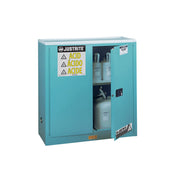Justrite Sure-Grip Ex Corrosives/Acid Stl Safety Cabinet - Dims. 44"H - Cap. 30 Gal. - 1 Shlf - 2 M/C Drs - Blue - 893002