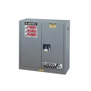 Justrite Sure-Grip Ex Flammable Safety Cabinet - Dims. 44"H - Cap. 30 Gal. - 1 Shelf - 2 M/C Doors - Gray - 893003