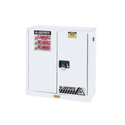 Justrite Sure-Grip Ex Flammable Safety Cabinet - Dims. 44"H - Cap. 30 Gal. - 1 Shelf - 2 M/C Doors - White - 893005