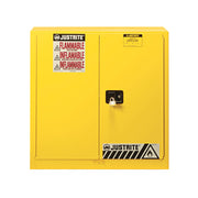 Justrite Sure-Grip Ex Combustibles Safety Cabinet For Paint And Ink - Cap. 40 Gal. - 3 Shelves - 2 M/C Dr - Yellow - 893010