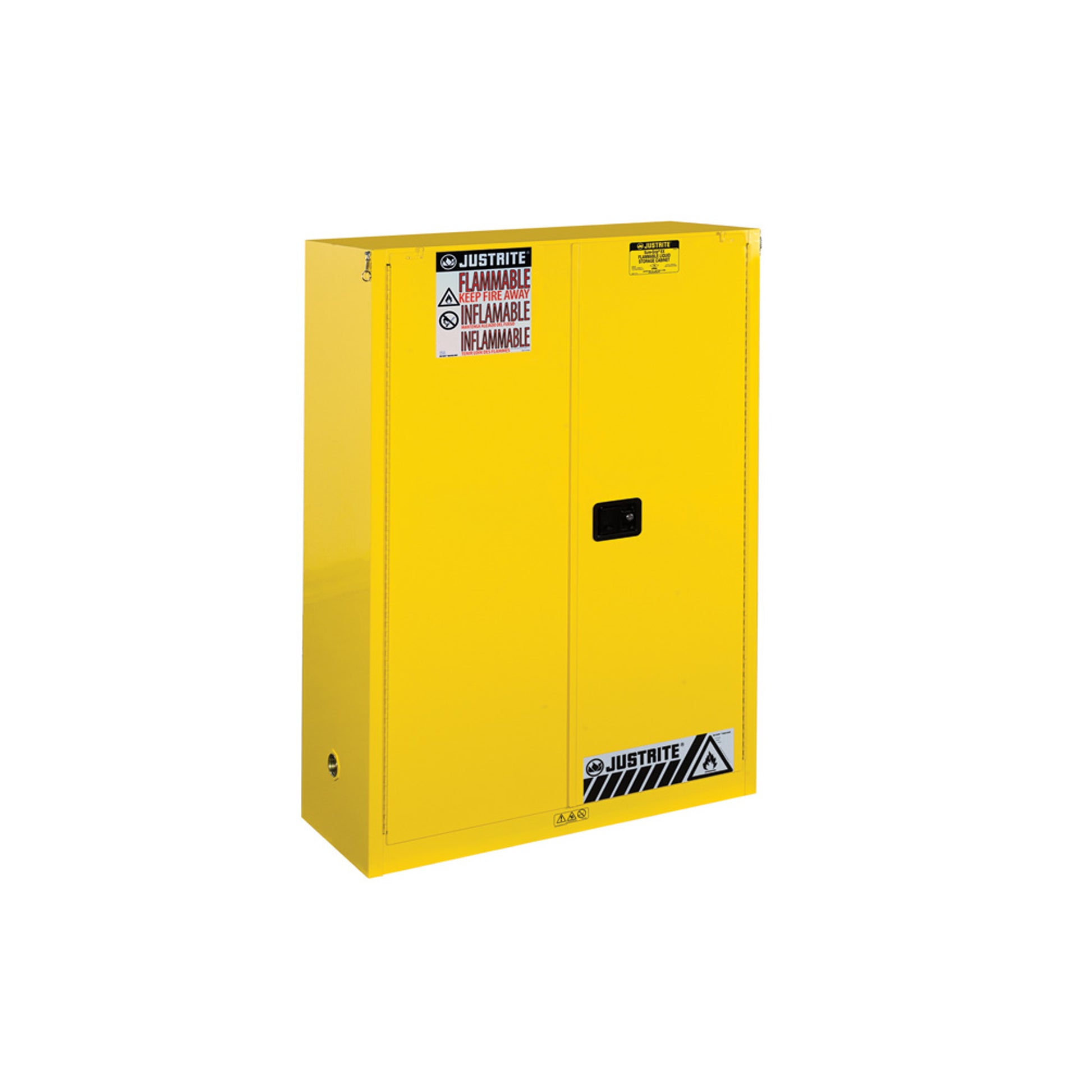 Justrite Sure-Grip Ex Combustibles Safety Cabinet For Paint And Ink - Cap. 60 Gal. - 5 Shelves - 2 S/C Dr - Yel - 894530