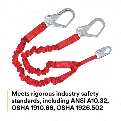 3M Protecta Pro Stretch 100% Tie-Off Shock Absorbing Lanyard - 1340161