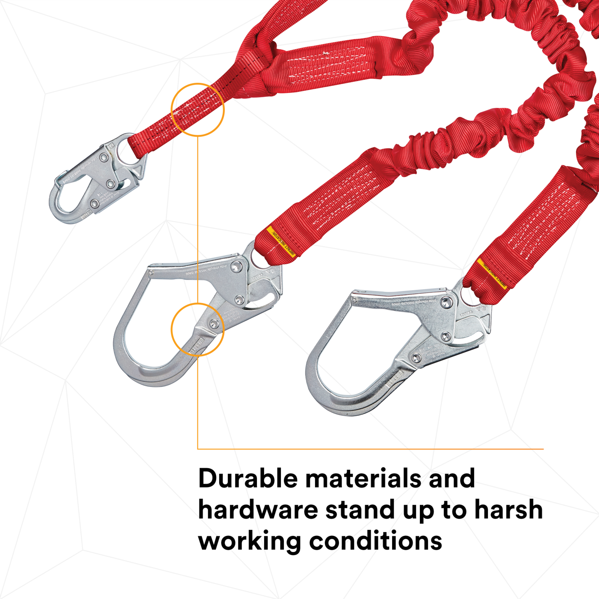 3M Protecta Pro Stretch 100% Tie-Off Shock Absorbing Lanyard - 1340161