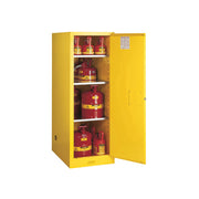Justrite Sure-Grip Ex Deep Slimline Flammable Safety Cabinet - Cap. 54 Gallons - 3 Shlves - 1 S/C Door - Yellow - 895420