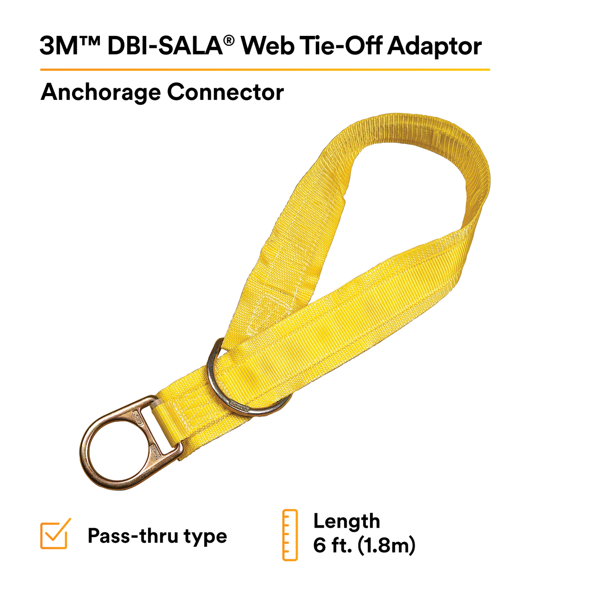 3M DBI-SALA Pass-Thru Web Tie-Off Adapter Anchor - Polyester - 6 ft - 1003006