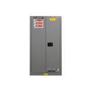 Justrite Sure-Grip Ex Flammable Safety Cabinet - Cap. 60 Gallons - 2 Shelves - 2 Self-Close Doors - Gray - 896023