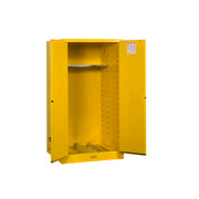 Justrite Sure-Grip Ex Vertical Drum Safety Cabinet And Drum Support - Cap. 55 Gal. - 1 Shlf - 2 M/C Doors - Yellow - 896200