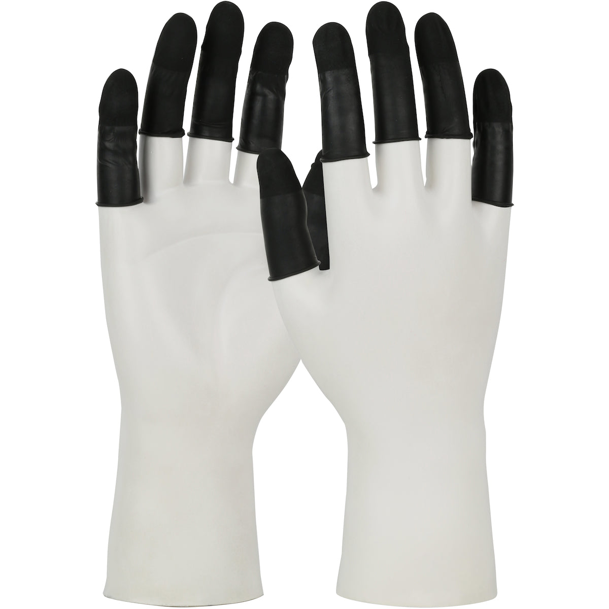 QRP Qualatex Static Dissipative Vacuum Sealed Latex Finger Cots ISO 5 (Class 100) - Black - 1/CS - 8C