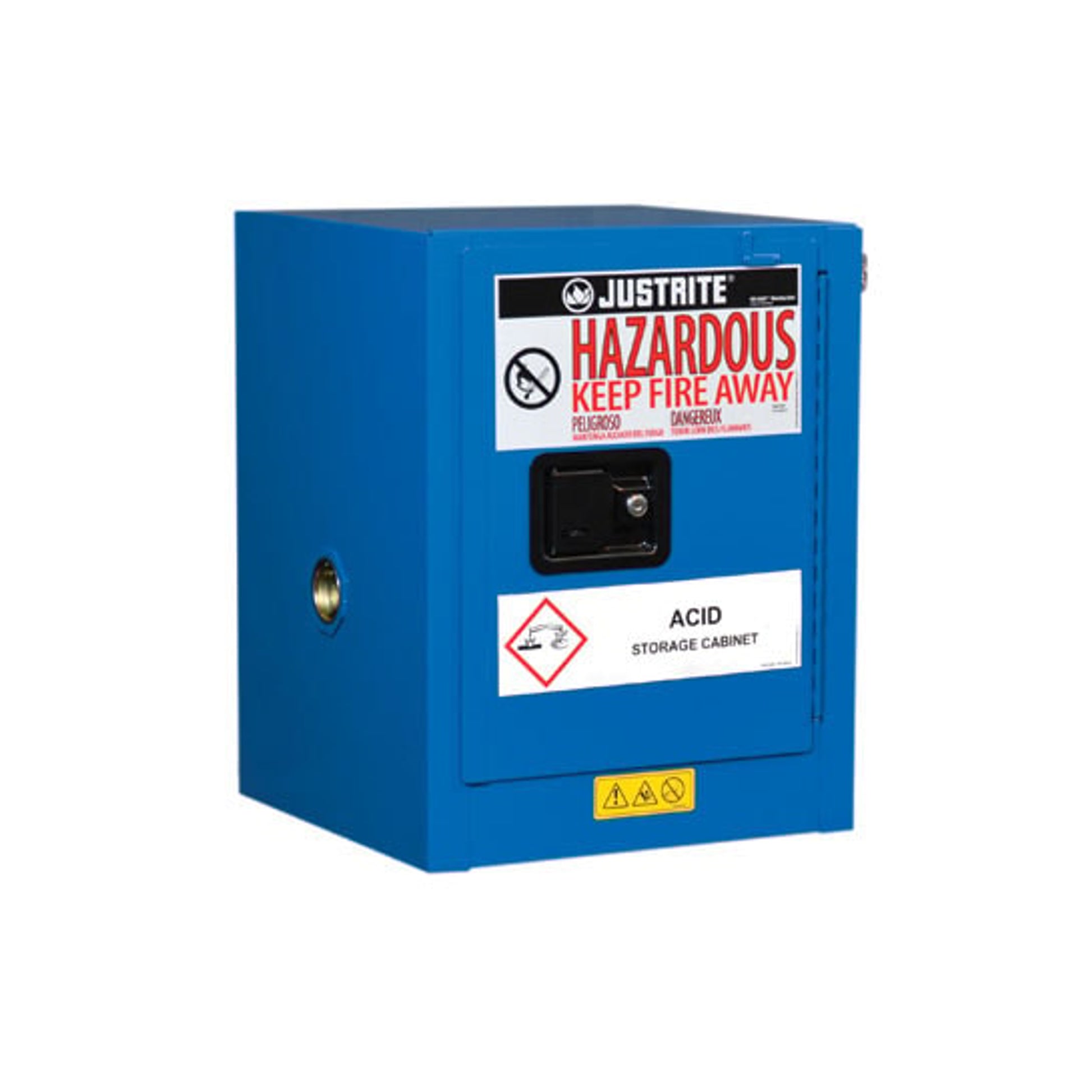 Justrite Chemcor Countertop Hazardous Material Safety Cabinet - Cap. 4 Gal. - 1 Shelf - 1 S/C Door - Royal Blue - 8604282