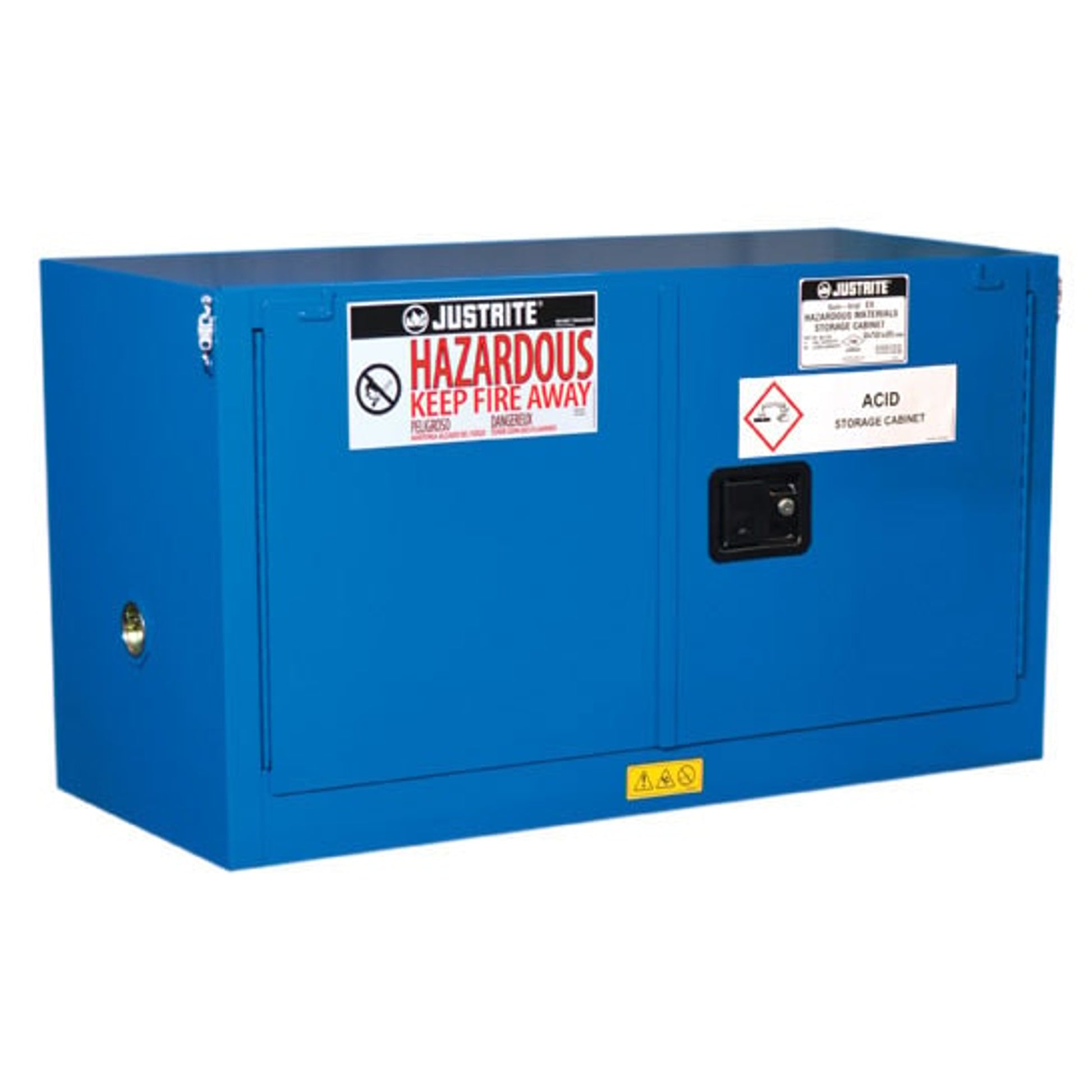 Justrite Chemcor Piggyback Hazardous Material Safety Cabinet - Cap. 17 Gal - 1 Shelf - 2 S/C Doors - Royal Blue - 8617282