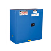Justrite Chemcor Hazardous Material Safety Cabinet - Cap. 30 Gal. - 1 Shelf - 2 Self-Close Doors - Royal Blue - 8630282