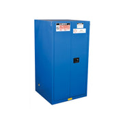 Justrite Chemcor Hazardous Material Safety Cabinet - Cap. 60 Gal. - 2 Shelves - 2 Self-Close Doors - Royal Blue - 8660282