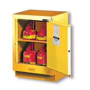 Justrite Under Fume Hood Solvent/Flammable Liquid Safety Cabinet - Cap. 15 Gal. - 1 Shlf - 1 S/C Rgt Door - Yellow - 882420