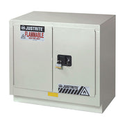 Justrite Under Fume Hood Solvent/Flammable Liquid Safety Cabinet - Cap. 23 Gal. - 1 Shelf - 2 M/C Doors - Light Neutral - 883607