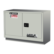 Justrite Under Fume Hood Solvent/Flammable Liquid Safety Cabinet - Cap. 23 Gal. - 1 Shelf - 2 S/C Doors - Light Neutral - 883627