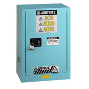 Justrite Chemcor Compac Corrosives/Acids Safety Cabinet - Cap. 12 Gallons. - 1 Shelf - 1 M/C Door - Blue - 8912022