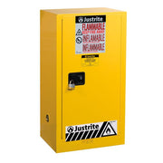 Justrite Sure-Grip Ex Combustibles Safety Cabinet For Paint And Ink - Cap. 20 Gal - 2 Shlves - 1 M/C Door - Yellow - 891510