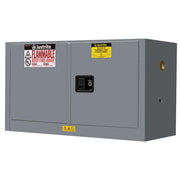 Justrite Sure-Grip Ex Piggyback Flammable Safety Cabinet - Cap. 17 Gallons - 1 Shelf - 2 M/C Doors - Gray - 891703