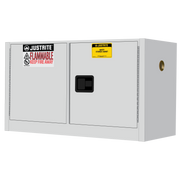 Justrite Sure-Grip Ex Piggyback Flammable Safety Cabinet - Cap. 17 Gallons - 1 Shelf - 2 M/C Doors - White - 891705
